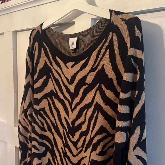CAbi Zebra Print Sweater - Black and Brown - Picture 3 of 5